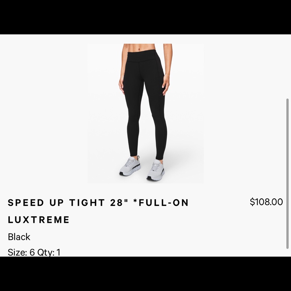Lululemon ⚡️ Speed Up Luxtreme Black